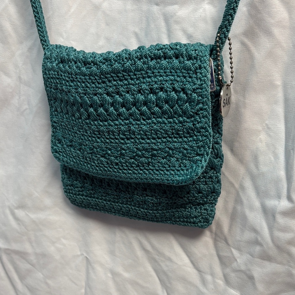 The Sak Dark Teal Crochet Crossbody Bag
